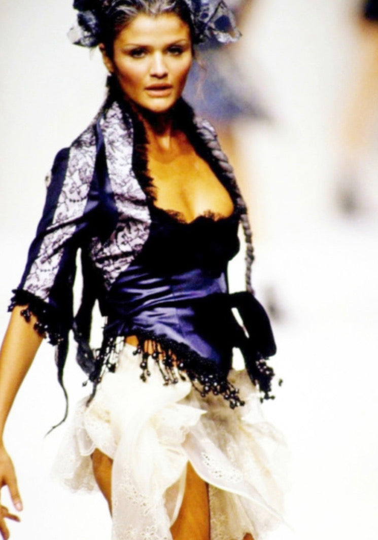 John Galliano corset and mini skirt runway ensemble, ss 1994 at 1stDibs  john  galliano 1994, john galliano collection 1994, john galliano 1994 spring