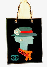 Load image into Gallery viewer, CHANEL RARE VINTAGE COCO GABRIELLE JEWELED,  WOOL, LEATHER SHOPPING TOTE
