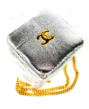 Load image into Gallery viewer, CHANEL MICRO MINI METALLIC SILVER LAMBSKIN VINTAGE BAG NEW WITH TAGS

