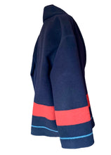Load image into Gallery viewer, HERMÈS LUXURIOUS NEW NAVY RED BABY BLUE CASHMERE JACKET COAT $5900
