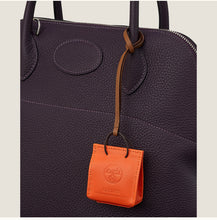 Load image into Gallery viewer, HERMÈS ORANGE MILO LEATHER SHOPPING BAG CHARM
