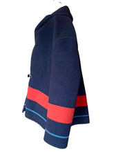 Load image into Gallery viewer, HERMÈS LUXURIOUS NEW NAVY RED BABY BLUE CASHMERE JACKET COAT $5900

